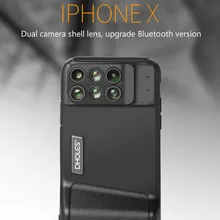 Bluetooth телефон объектив широкоугольный Макро Рыбий глаз телеобъектив фокусное расстояние портрет размытие объектив с крышкой телефона для iPhone X