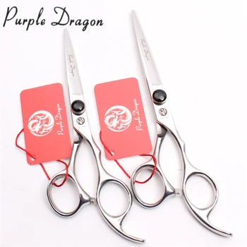 

5.5" 6" Japan 440C Purple Dragon Black GEM Professional Hairdressing Scissors Normal Scissors Cutting Shears Hair Scissors Z9013