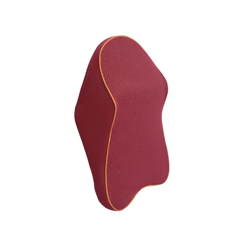 Red Подушка для головы, 3D Кожа, с эффектом памяти, подголовник, подушка для шеи, поясная подушка, подушка для путешествий, подушка для автомобиля, все сезоны - Цвет: Red