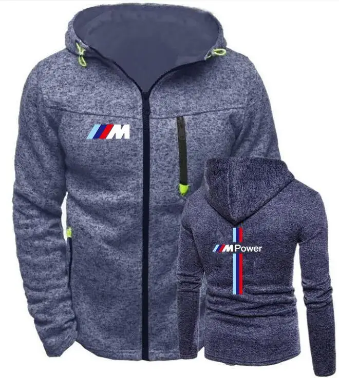 

2019 Brand joggings Men Autumn Winter Thick Warm Fleece Zipper Coat for Mens SportWear Tracksuit Male BMW M Power Print Hoodies