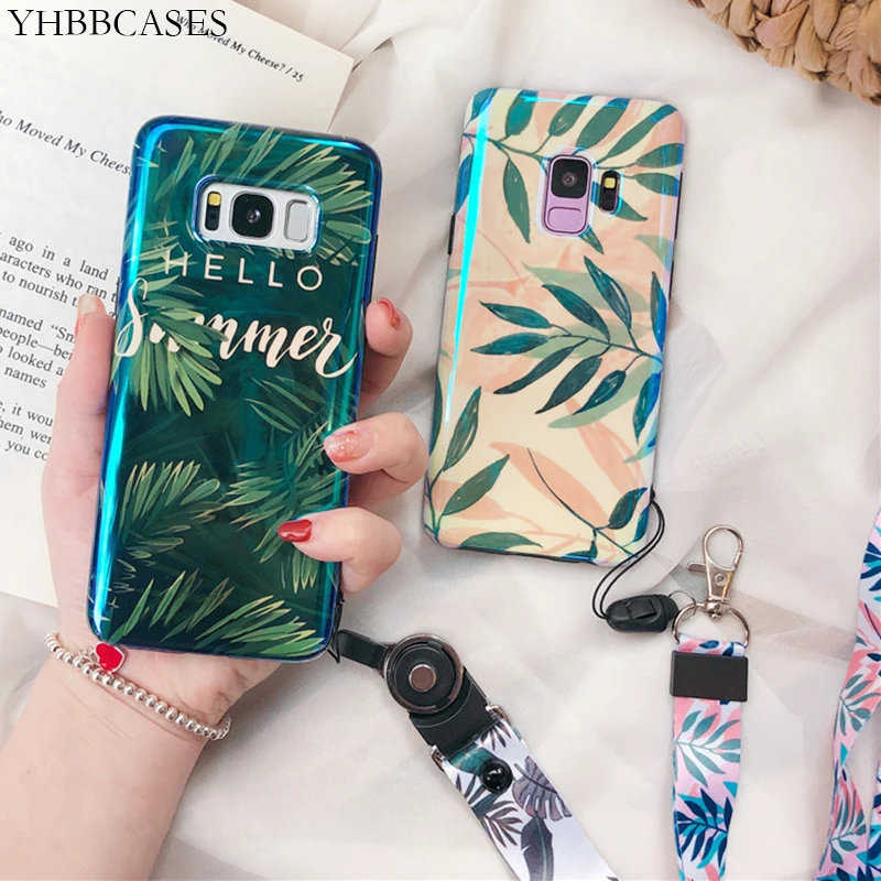 Мягкий чехол YHBBCASES в стиле ретро с листьями растений для Samsung Galaxy S8 S9 S10 Plus Note 10 8 9