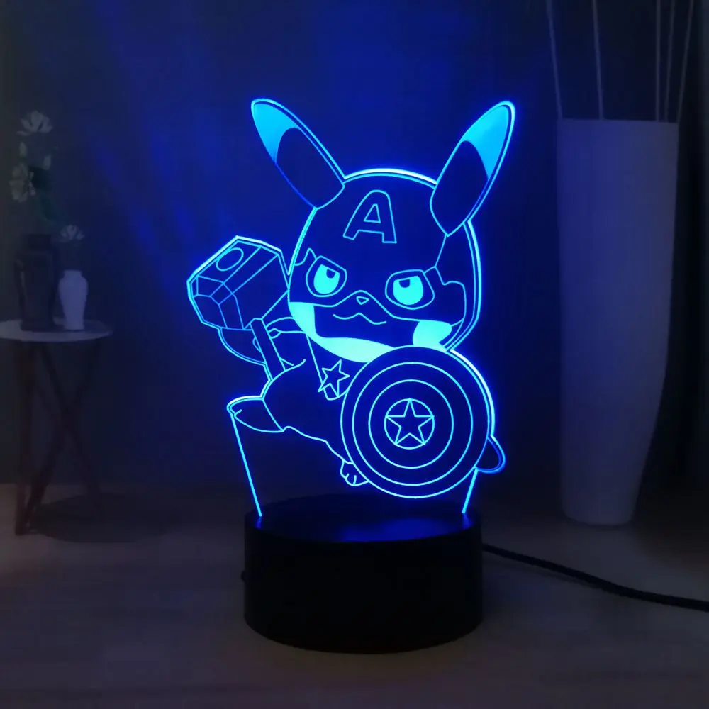 С принтом разноцветные светодиодный 3d-ночник Dream Master 2019 забавные Капитан Америка