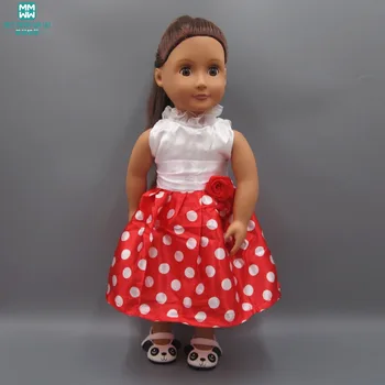 

Doll clothes for 45 cm American doll and new born doll accessories fashion dot baby dress
