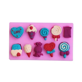 

Ice Cream Lollipops Collection Fondant Cake Molds Soap Chocolate Mould For The Kitchen Baking Decoration Tool D476