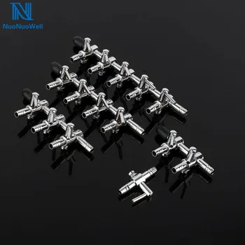 

NuoNuoWell Aquarium Tank Regulator Air Pump Air Flow Splitter 4mm Tube Pipe Line Multi way Control Valve 1 2 3 4 5 Ways Metal