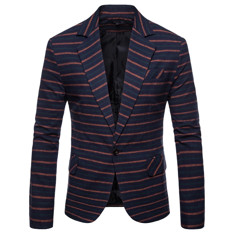 

2019 new casual suit male Slim Korean version of the trend handsome British wind suit jacket men's striped suit