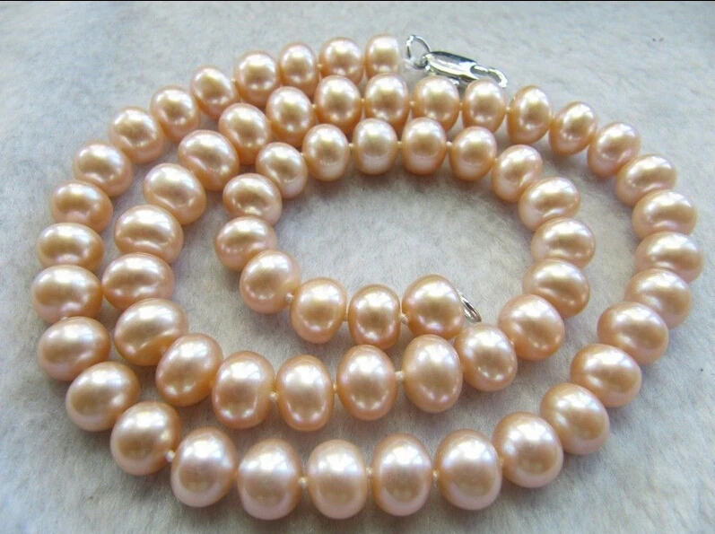 FREE SHIPPING&gt&gt&gt@@ N4261 Pink Freshwater Pearls Round 9-10mm Beads Strand Necklace | Украшения и аксессуары