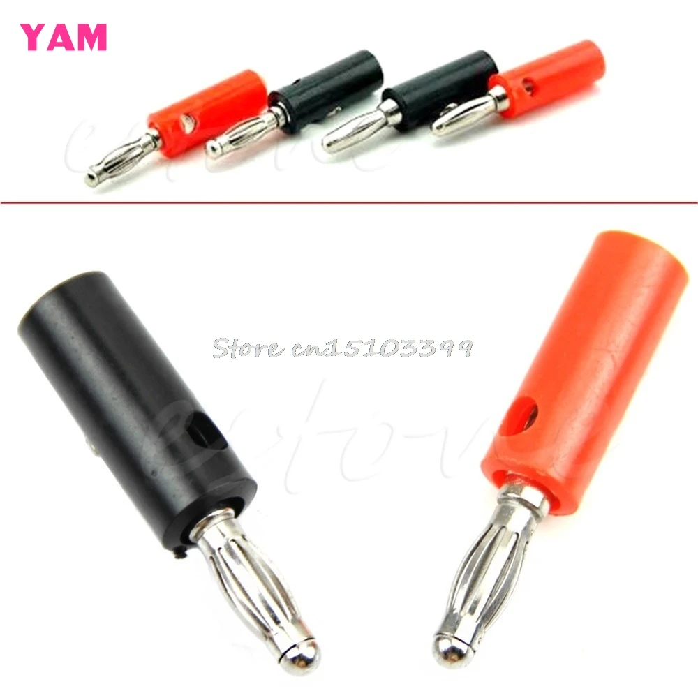 

10Pcs Black & Red Wire Audio Speaker Cable Banana Plug Connectors 4mm Adapter G08 Drop ship