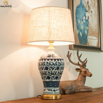 

Chinese Retro Table Lamp For Bedroom Bedside Lamps Table Living Room Vintage Lamp For Decoration Ceramic Antique Luminaire