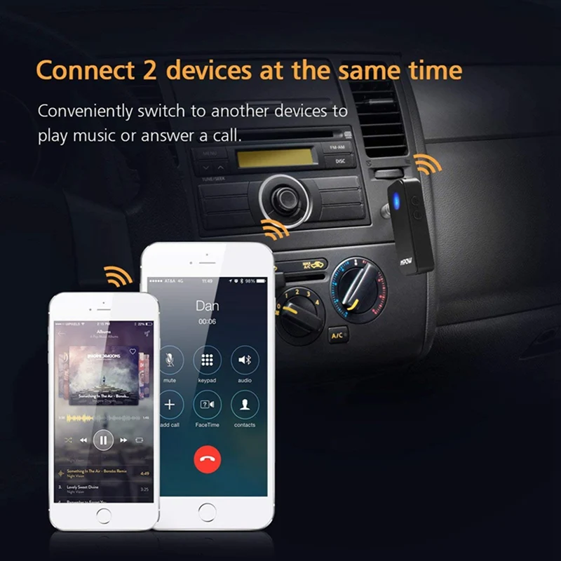 VicTsing Bluetooth приемник переносной Автомобильный адаптер Bluetooth 4,1 автомобильный Aux адаптер музыкальный аудио адаптер беспроводные автомобильные комплекты 3,5 мм