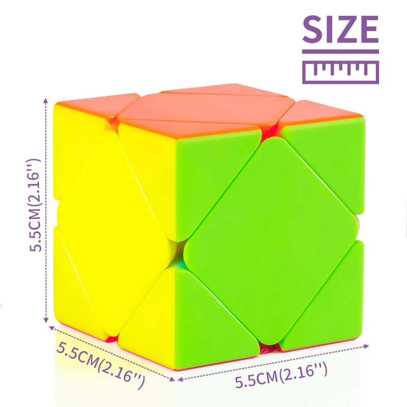 2x2x2 3x3x3 4x4x4 5x5x5 наклонная Пирамида Профессиональный скоростной магический куб базовый пазл твист классический развивающий куб игрушки для детей - Цвет: Skew