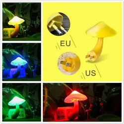 HUSUYUHU SISI милый гриб светодиодный ночник датчик атмосферная лампа авто свет настенная розетка прикроватная лампа для маленьких детей