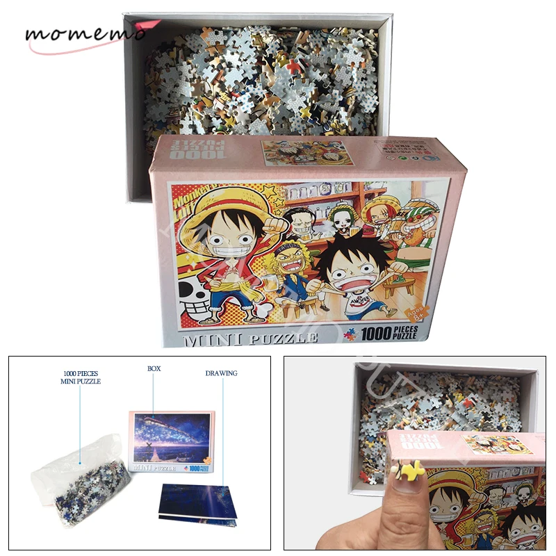 

MOMEMO Cute ONE PIECE Cartoon Puzzles for Adults 1000 Pieces Wooden Anime Jigsaw Puzzle Adult Kids DIY Education Puzzle Toy Gift