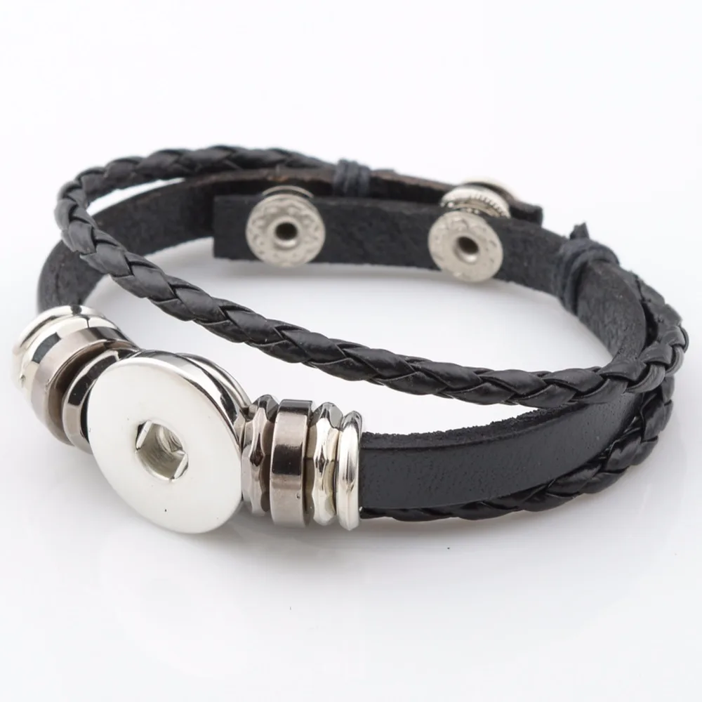 

Hot sale button bracelet, retro handmade leather button bracelet fit 18mm button NB5153