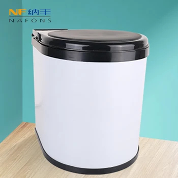 

8L White Color Stainless Steel Dustbin Rubbish Waste Bin Kitchen Trash