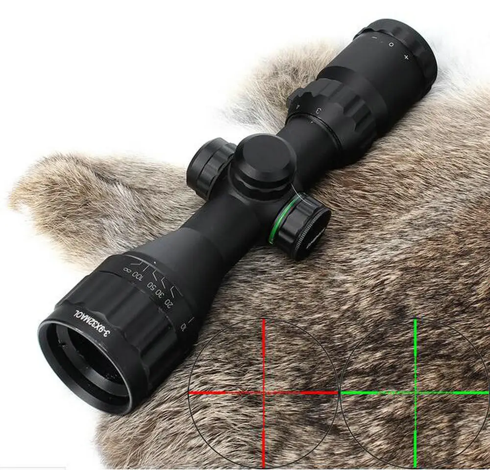 

Hunting Optics 3-9x32 AO Compact Mil Dot Red Green Illuminated Reticle Riflescopes with Sun Shade Tactical Rifle Scope