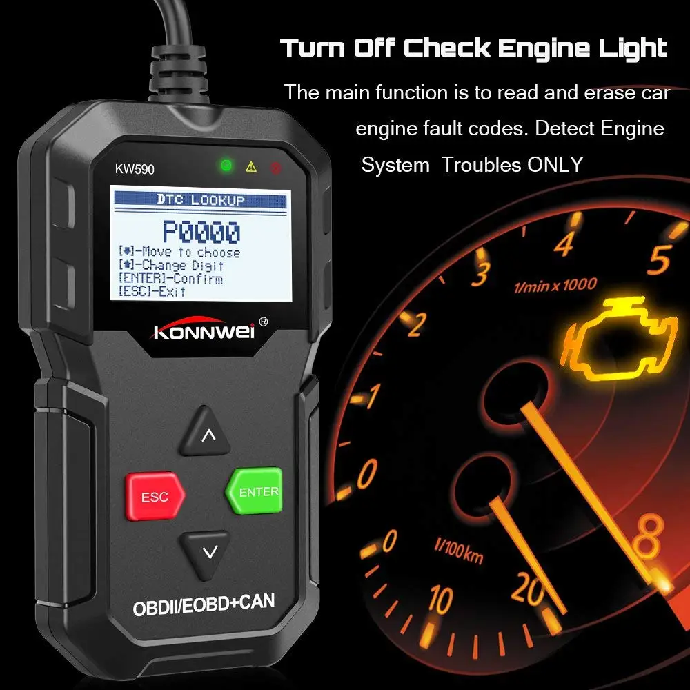 2018 OBD2 автомобильный диагностический инструмент KONNWEI KW590 Автомобильный сканер