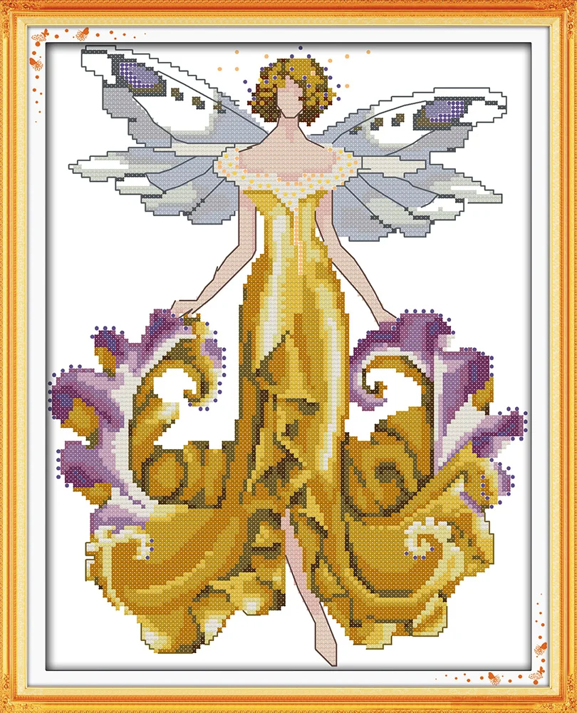 

New Iris spirit DMC people wholesale cross stitch kit 14ct white 11ct print embroidery DIY handmade needlework wall home decor