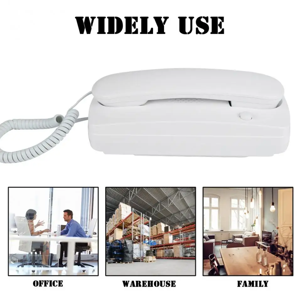 Wired AC DC Two Way Intercom Doorphone Audio Villa Home Office Non-visual Interphone Operation Distance 200m ABS