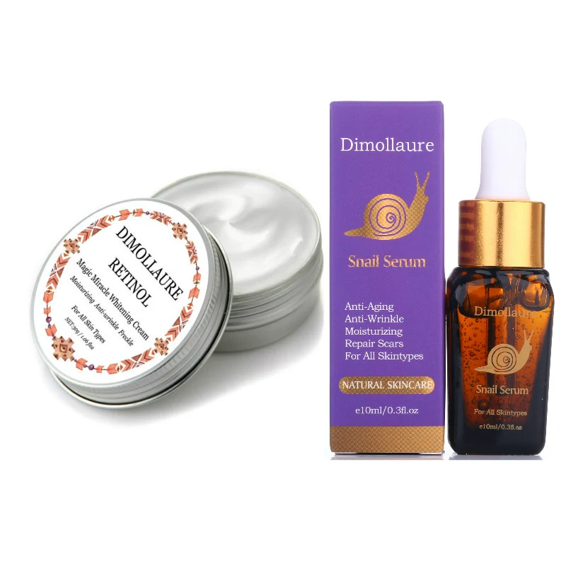 

Dimollaure Retinol Cream snail Hyaluronic Acid Argireline peptidesant serum Reduce Freckles Melasma Whitening Moisturizing cream