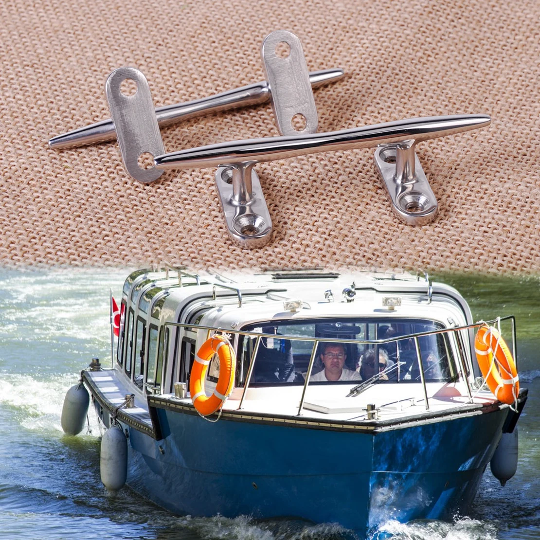 CITALL 2PCS Stainless Steel Dock Deck Line Rope Cleat Tie Boat Yacht