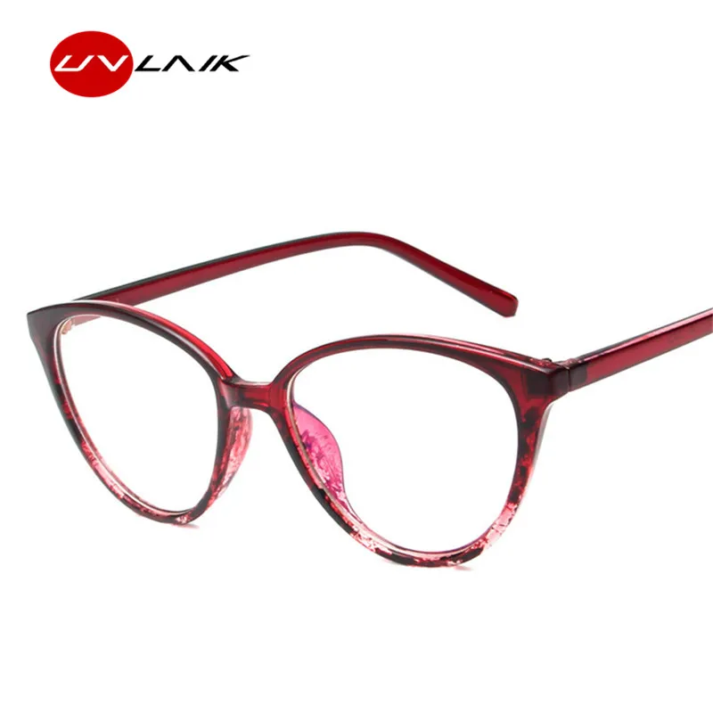 UVLAIK оправа для очков в стиле кошачьи глаза Женская мода ультра светильник прозрачные оптические очки женские плоские прозрачные линзы