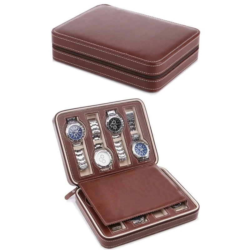 

PortableTravelling 2 4 8 Slot /Grids Leather Watch Box Watch Storage Bag Watches Display Box Case Jewelry Collector Case Gift