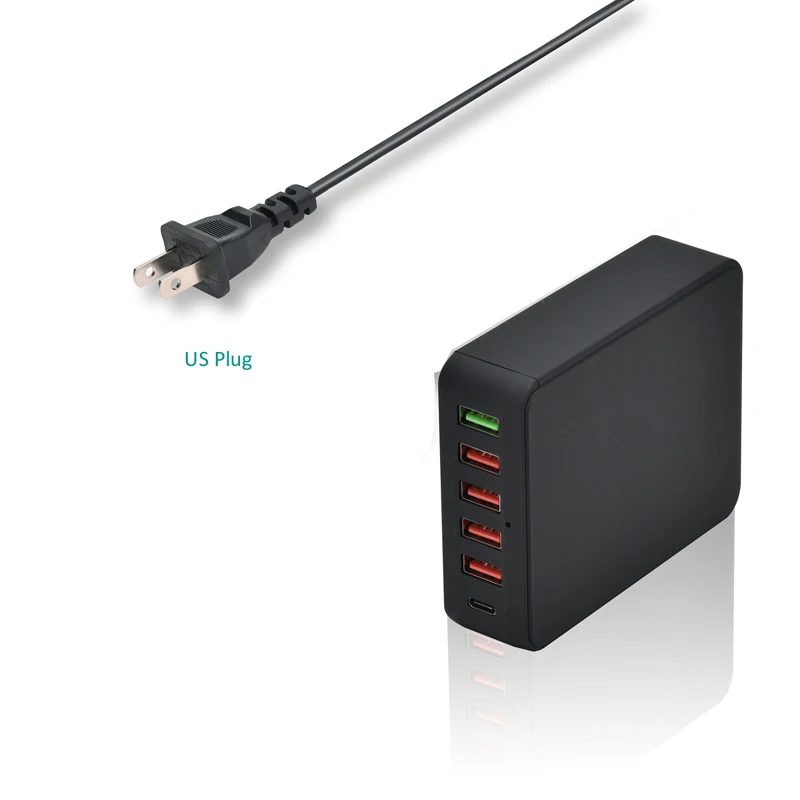 INGMAY многопортовое USB зарядное устройство 8А Быстрая зарядка 3,0 type C QC3.0 Быстрая зарядка для iPhone iPad samsung huawei DV адаптер питания - Тип штекера: США