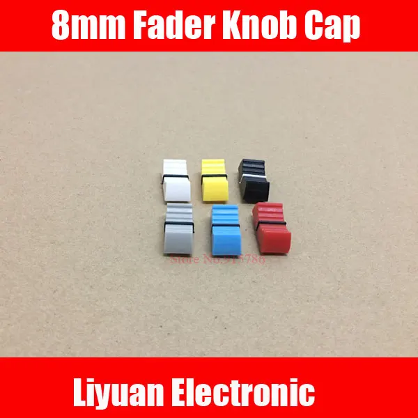 

10pcs 8mm Fader Knob Cap Touch Sensitive Slider Ribbed Mixer Desk Switch Knob Cap