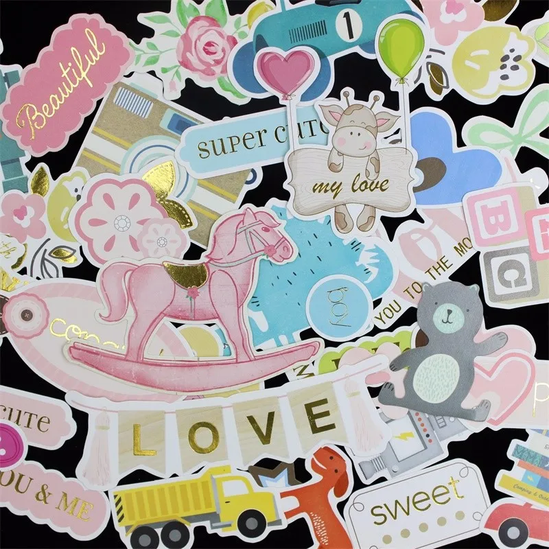 

KSCRAFT 35pcs Colorful Cardstock Die Cuts for Scrapbooking Happy Planner/Card Making/Journaling Project