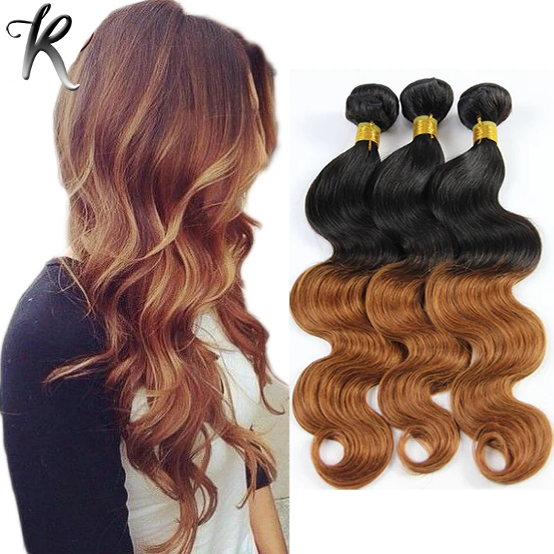 Cheap Indian Virgin Hair 3pcs Dip Dye Weave Body Wave Ombre Hair