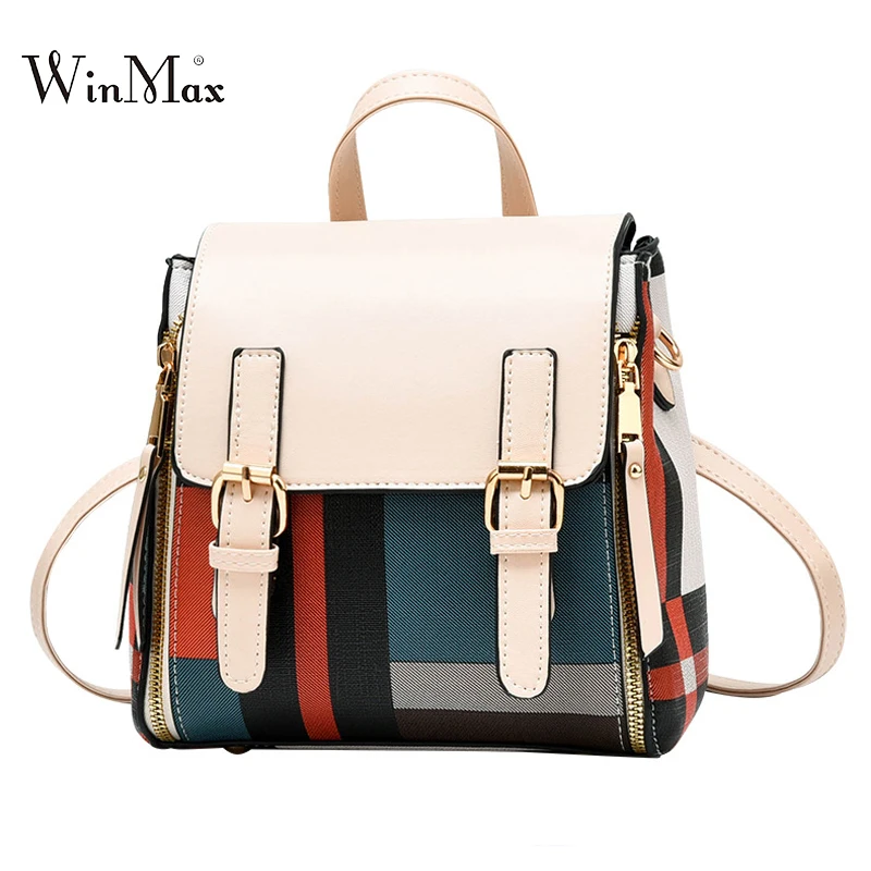 

2019 Women Backpack for School Leather Bag For College Simple Design Women Casual Daypacks mochila Female Small Shoulder Bag Sac