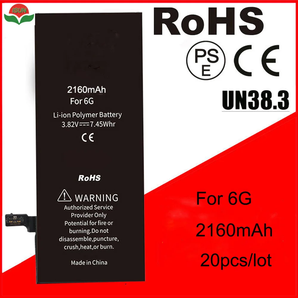 ISUN 20pcs/lot High Capacity 2160mAh Original Quality Replacement