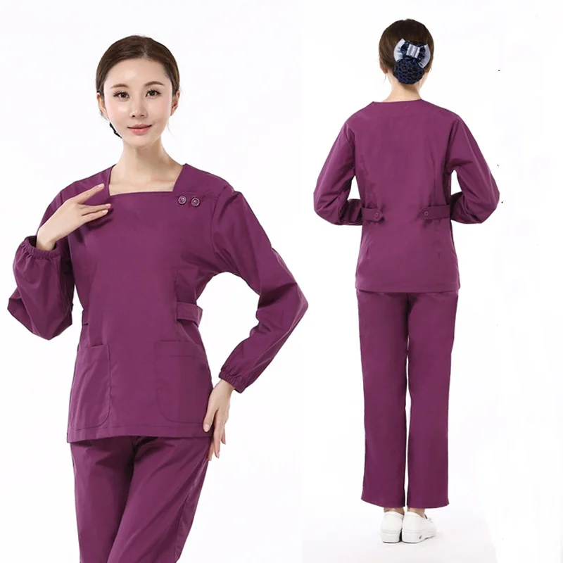 [Комплект] Женский комплект одежды из 100% хлопка с длинными рукавами для медсестер
