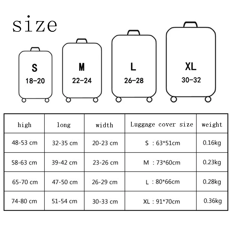 Аксессуары для путешествий, чехол для чемодана, защита от пыли, чехол для багажа, яркий эластичный чехол