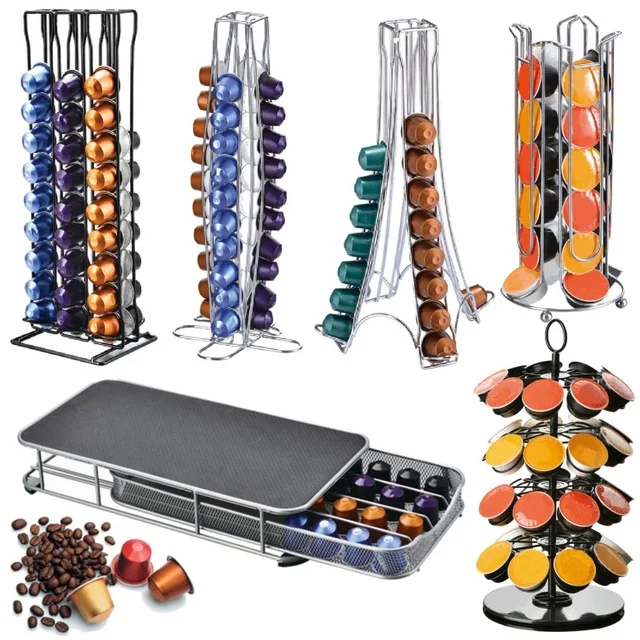 24/36/40pcs Metal Black Capsule Coffee Holder Stand Pod Detachable Holder Organizer Coffee Capsule Storage Rack Shelf Coffeeware 24/36/40pcs Metal Black Capsule Coffee Holder Stand Pod Detachable Holder Organizer Coffee Capsule Storage Rack Shelf Coffeeware
