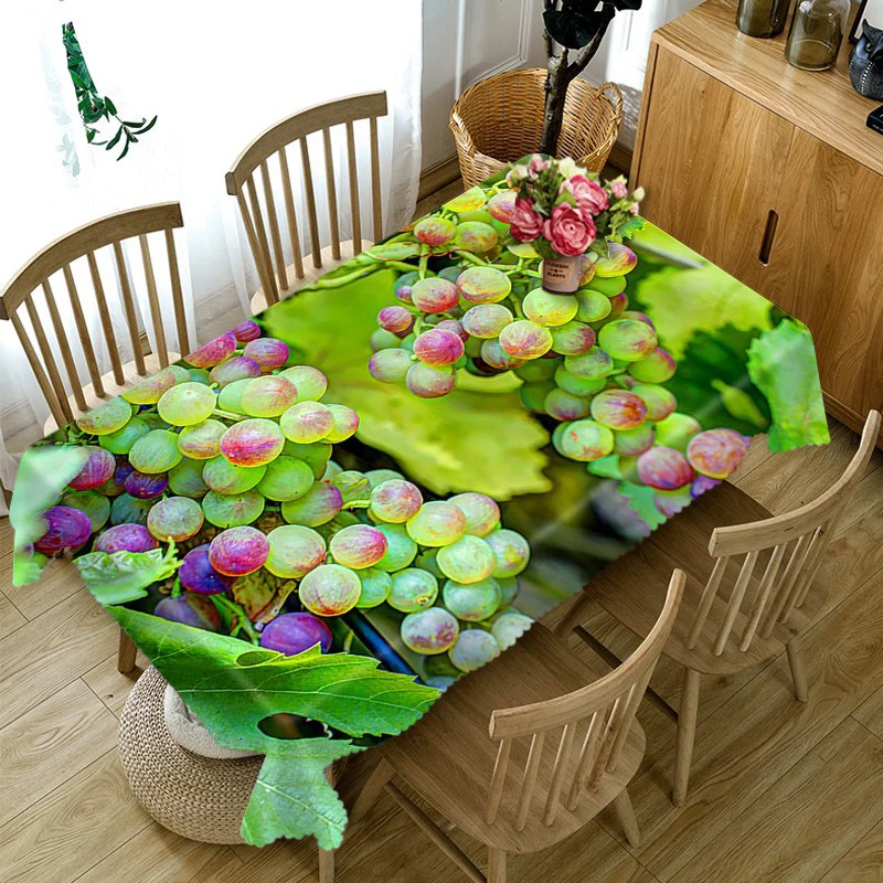 

Fruits 3D Tablecloth Waterproof Kitchen Dinner Party Coffee Table Cloth Round Rectangular House Decorative Table Cover Linen