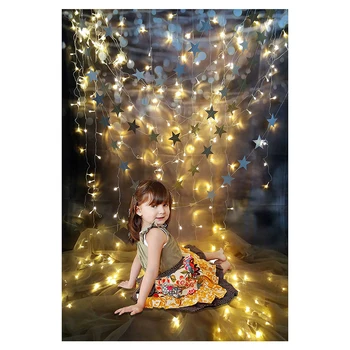 

5x7ft Stars Lighting Glitter Photography Backdrops Photo Background for Children