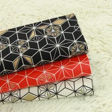 Полярд тонкий хлопок ткань геометрический мягкий бриз позолоченный принт ручной работы DIY сумка Одежда Платье Ткань хлопок B98