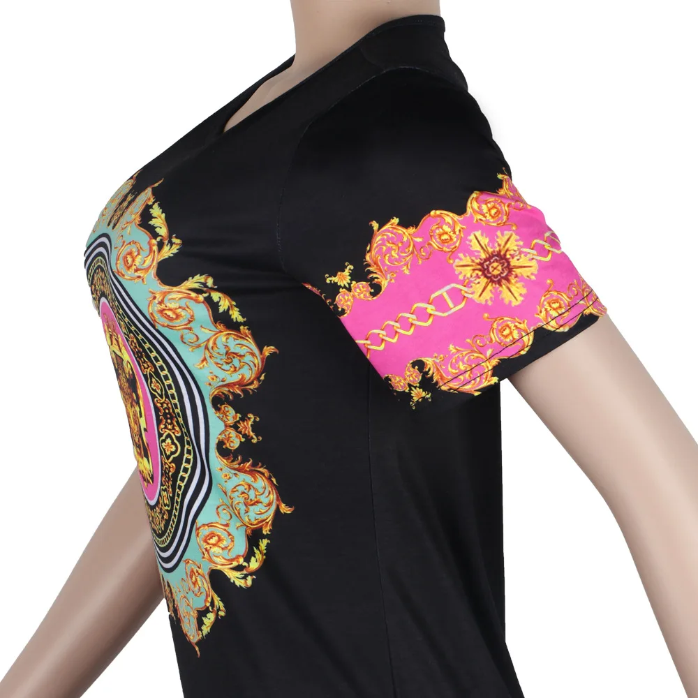 Простая стильная повседневная разноцветная футболка с короткими рукавами и круглым вырезом с принтом животных; летняя модная уличная женская футболка-пуловер; WNY8816