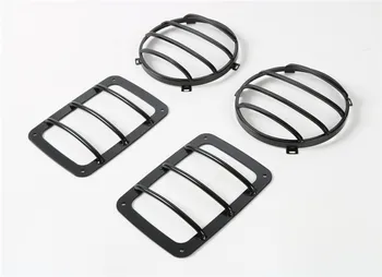 

4Pcs/Set Car Front Head Light Cover and Back Rear Tail Light Cover Trim For Wrangler 2007-2016 Styling Mouldings Steel