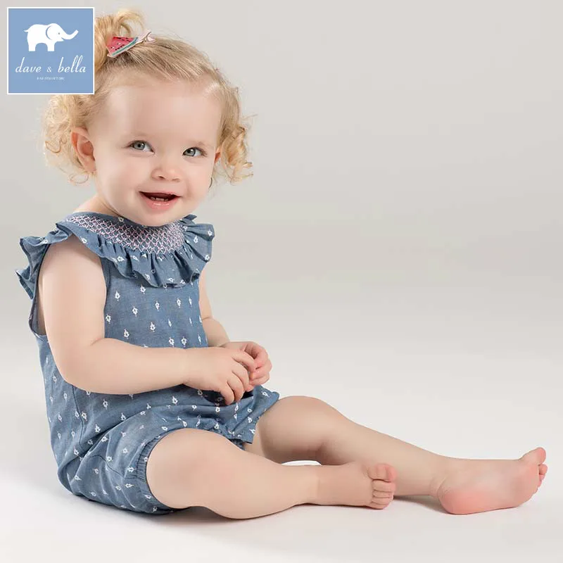 ديف بيلا لطيف الوليد الطفلات حللا ملابس الأطفال أكمام طباعة القطن الطفل DBA6673