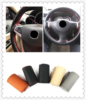 

New car interior hand sewing steering wheel cover protection for Jeep Renegade Cherokee Wrangler Compass Patriot