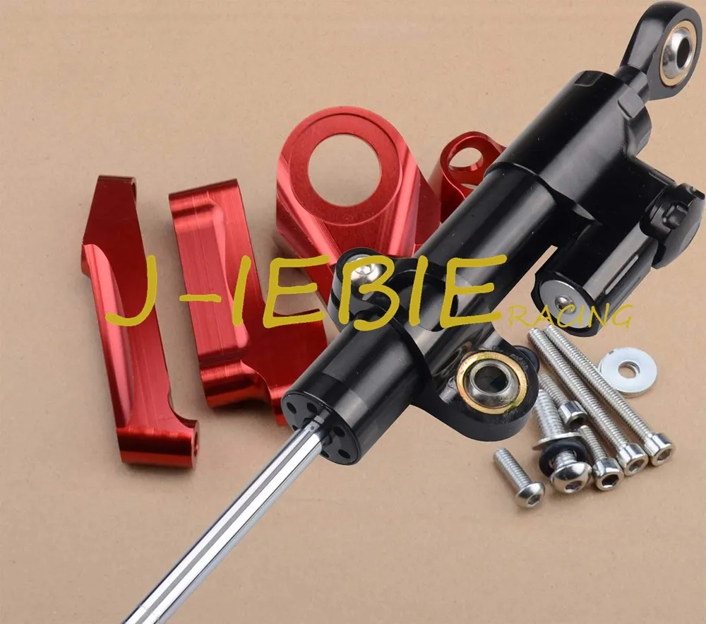 Cnc Steering Damper Stabilizer And Red Bracket Mounting For Suzuki