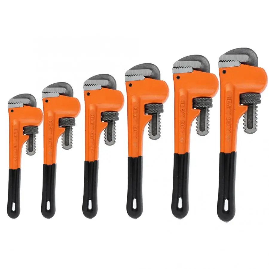 

Dipped Plastic Handle Heavy Duty Adjustable Steel Pipe Wrench Hand Tool
