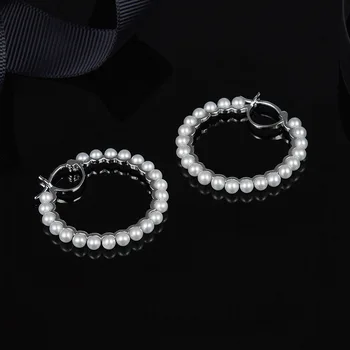 

[MeiBaPJ]Real 925 Sterling Silver Natural Pearls Valentine Drop Earrings for Women Personality Fashion Party Jewelry