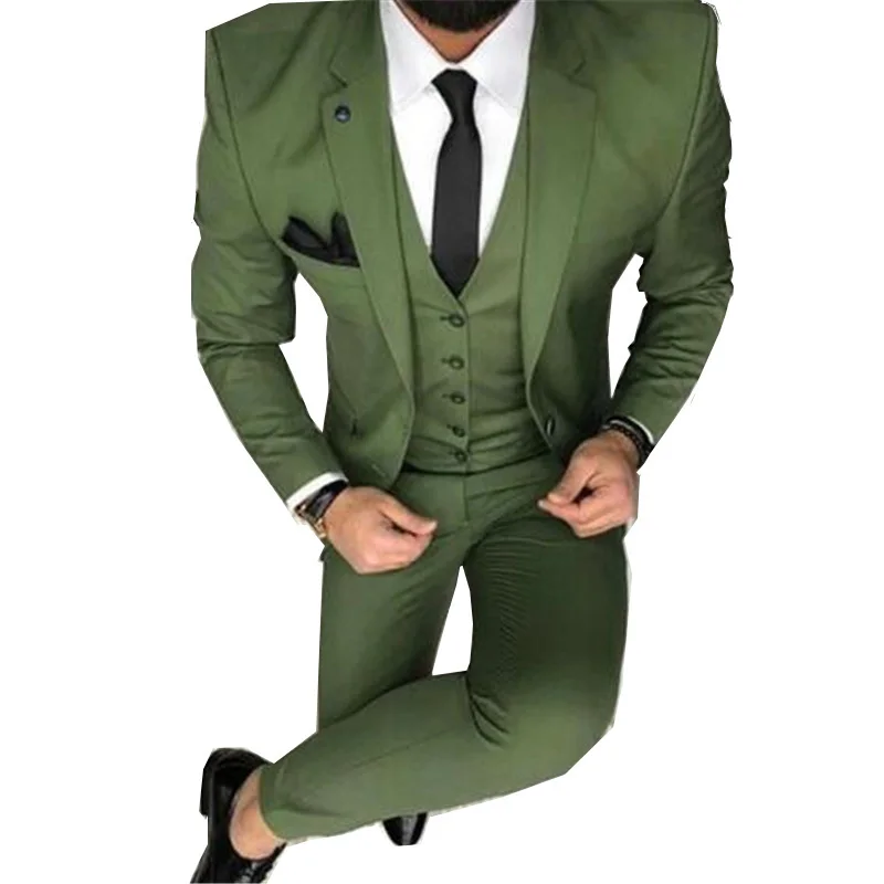 Симпатичный крутой Terno Bespoke модный мужской костюм тонкий лацкан с тупым углом на одной пуговице голубого цвета куртка брюки жилет темно-синий галстук платок