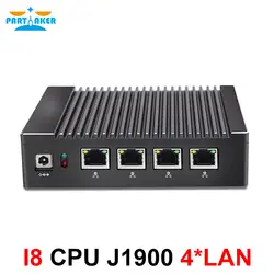 Причастником I8 J1900 мини-ПК с 4 LAN Pfsense маршрутизатор брандмауэра ПК без вентилятора без Шум низкая Мощность Mini PC Quad core