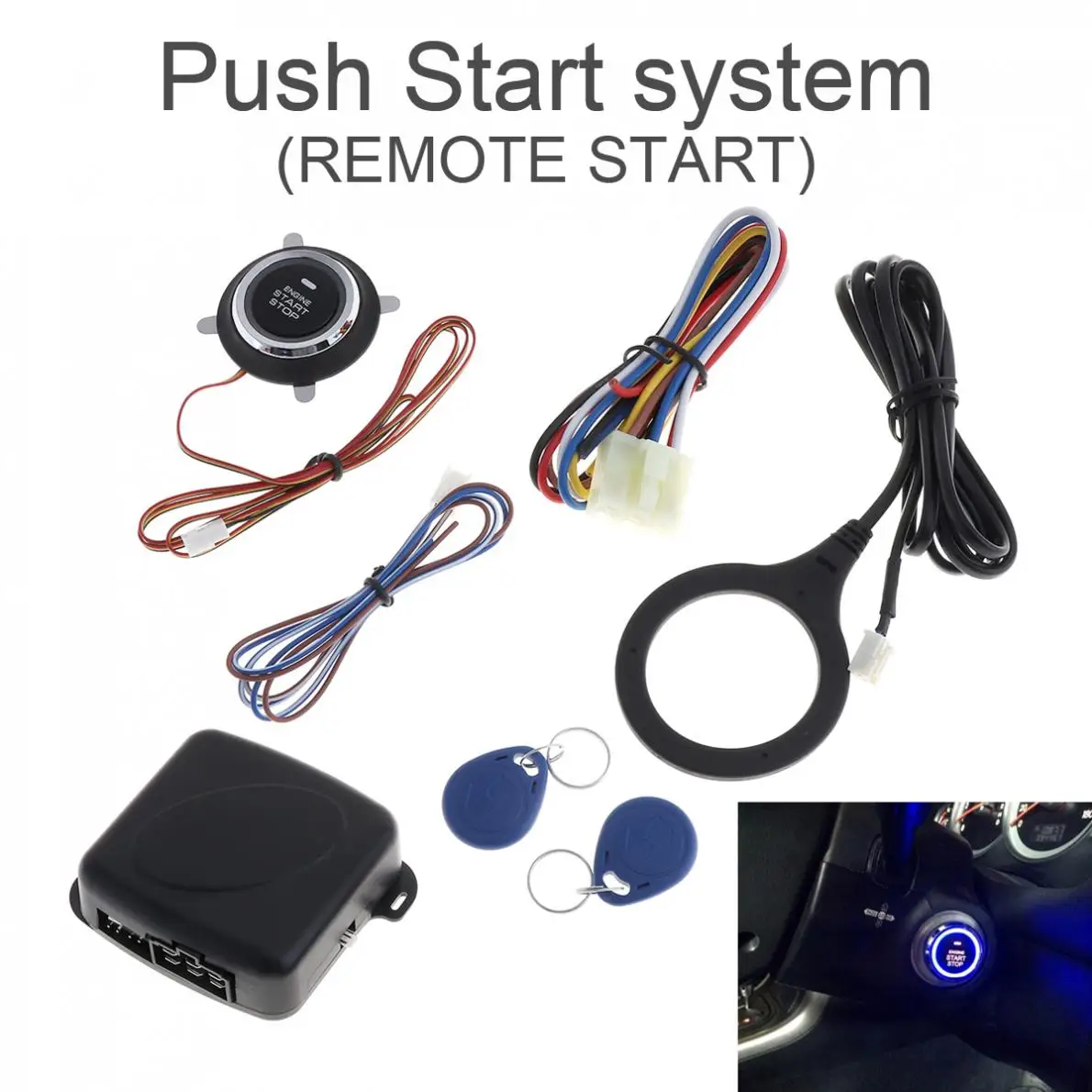 Universal DC12V Smart Auto RFID Car Alarm System and Warded lock Anti theft Push Engine Start