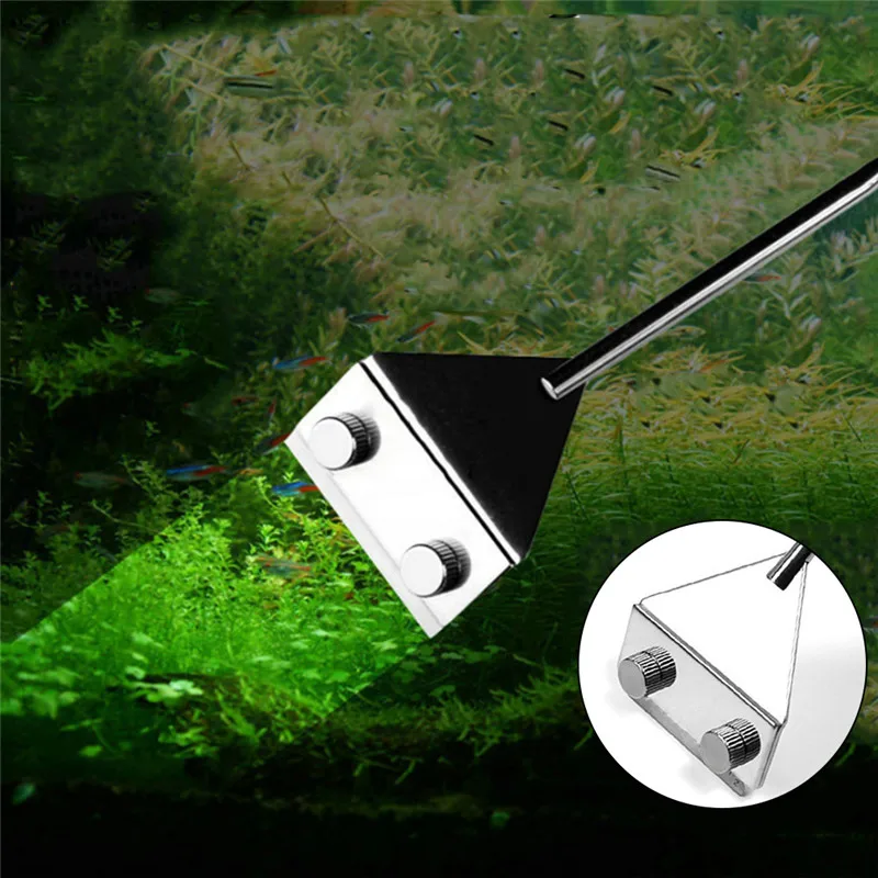 New Aquarium Glass Stainless Steel Algae Scraper Cleaner Replaceable